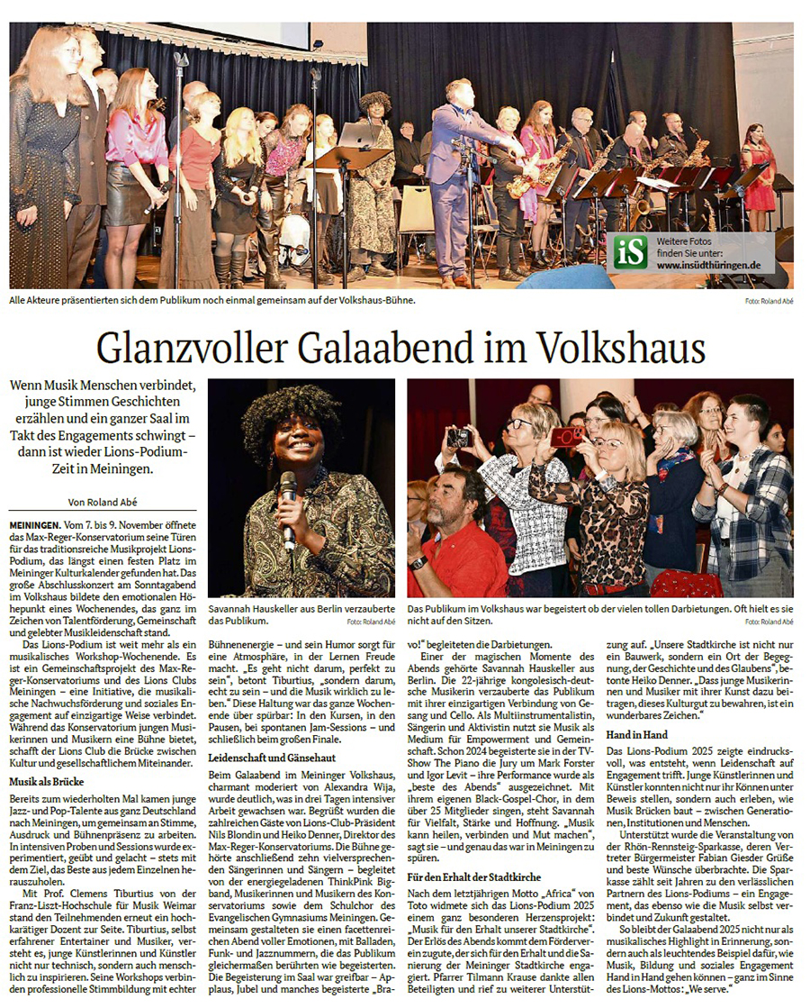 Abschlusskonzert LIONS Podium 2025 Abschlusskonzert LIONS Podium 2025
